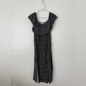 Amazon Black Midi Dress with Ruffle Detail